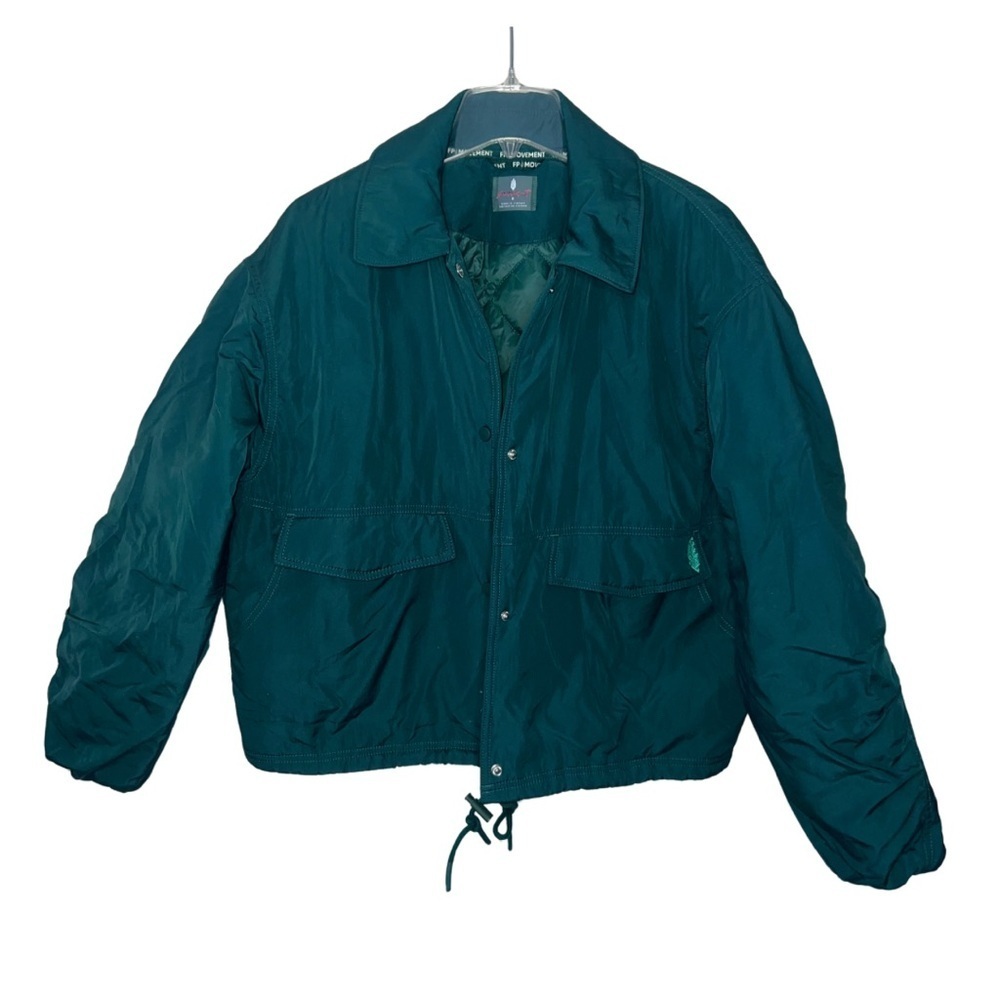 Free People Movement Off The Bleachers Coaches Women's Jacket Emerald Green Sm